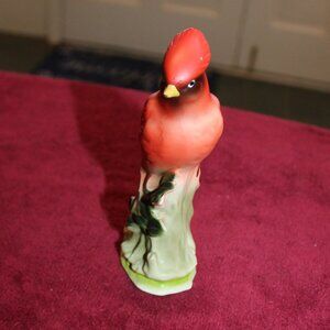 Vintage Painted Ceramic Cardinal Bird Figurine